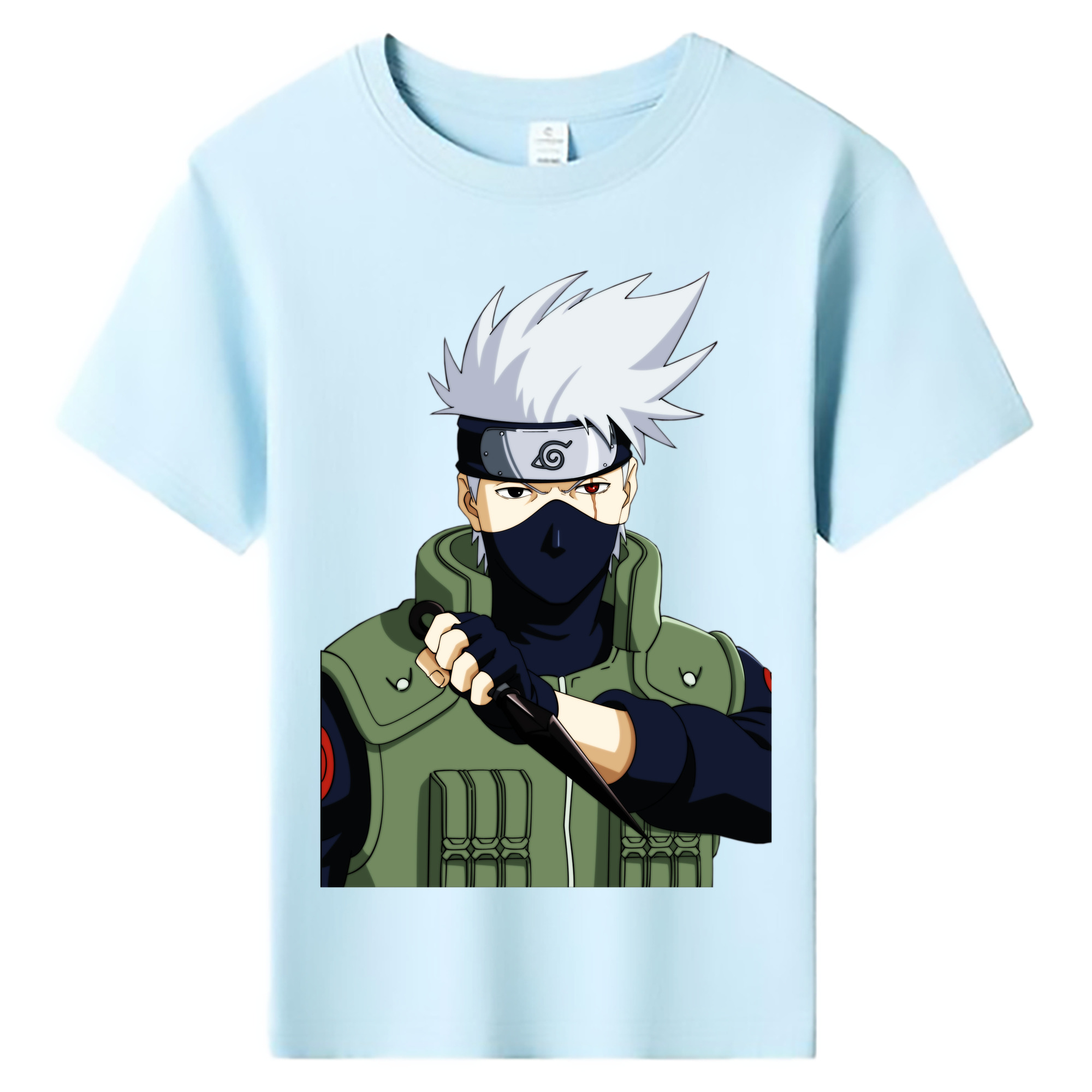 （画像用） NARUTO -ナルト- はたけ カカシ Hatake Kakashi 綿100％キッズTシャツ（フロントプリント）